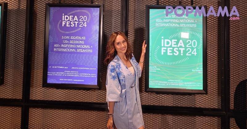 Potret Cinta Laura saat sesi penutup konferensi pers Idea Fest, Rabu (24/07/2024), di CGV FX, Jakarta Pusat. - Popmama.com/Erenzwei Ernawan